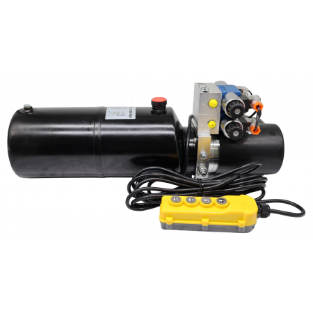 ZASILACZ AGREGAT HYDRAULICZNY 12V 1,6KW 2,6cm3 10L DWIE SEKCJE + PILOT